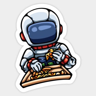 Astronaut Eating Pizza Sticker